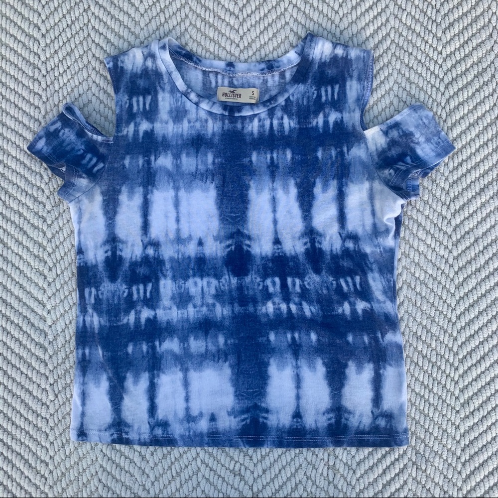 Hollister Blue Tie-Dye Crop Top